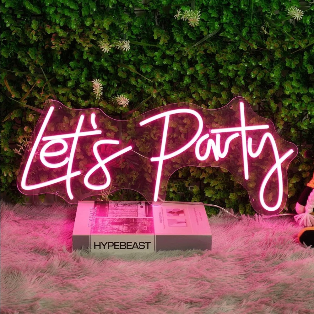 Lets Party Pink Neon LED Sign